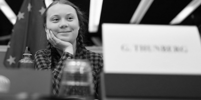 Greta Thunberg en la Comisión de Medio Ambiente del Parlamento Europeo, en abril de 2019. Foto: EFE.
