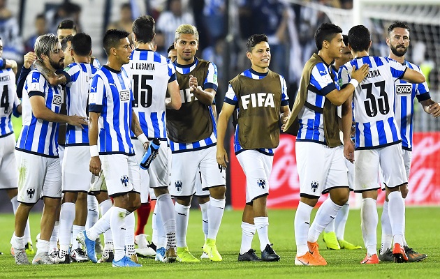 Jugadores de Monterrey festejan. Foto:AP