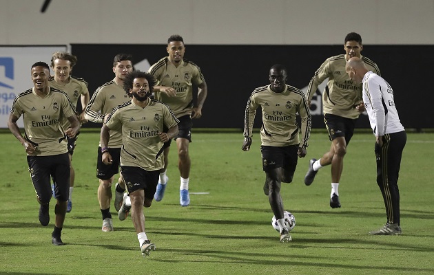 Jugadores de Real Madrid en los entrenamientos. Foto:AP