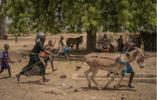 Con los hombres buscando empleo en Europa, mujeres como Khadijah Diagouraga hacen trabajo de varones. Foto / Laura Boushnak para The New York Times.