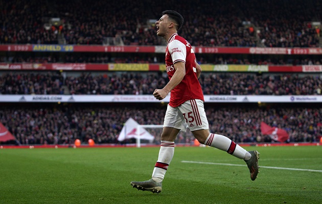 Martinelli festeja su gol. Foto:AP