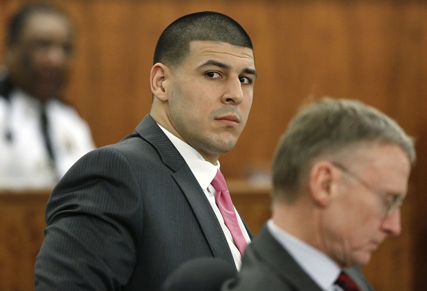 Aaron Hernández durante el juicio Foto AP