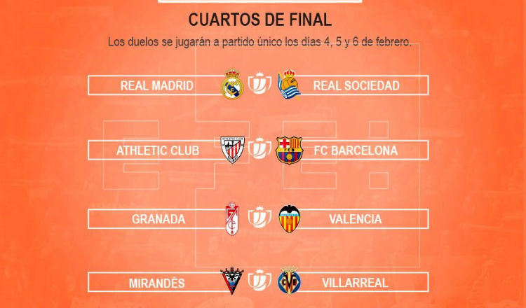 Así quedaron los emparejamientos en la Copa del Rey. Foto EFE