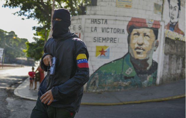 La Milicia está conformada por civiles simpatizantes del chavismo. Foto: AP.,