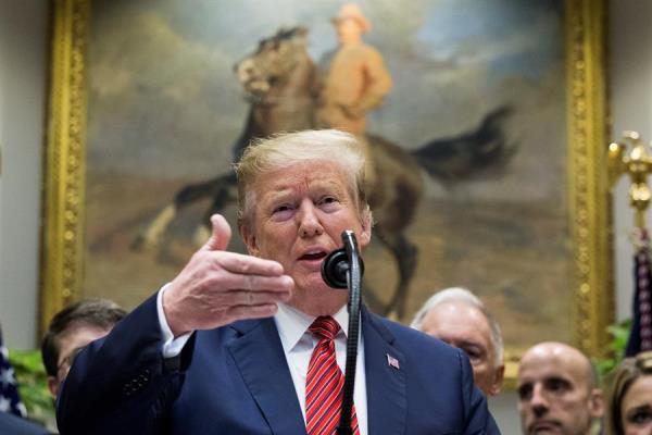 Donald Trump, asegura que Estados Unidos está en plena forma. FOTO/EFE