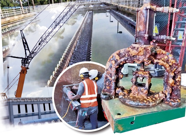 Producto de las obras de mantenimiento que se realizaron en la planta durante los días de Carnaval, quedó en evidencia la fuga que será evaluada.