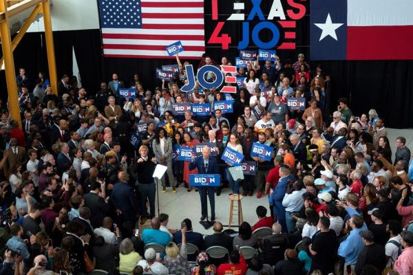 El candidato en las primarias demócratas a la presidencia Joe Biden de campaña. FOTO/EFE