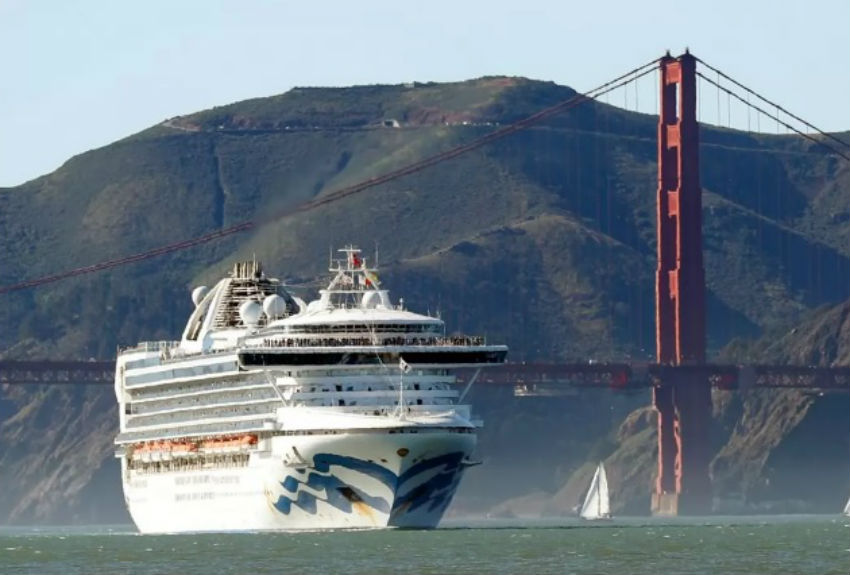 El crucero Grand Princess regresaba a California de una travesía por Hawái pero no pudo atracar en ningún puerto