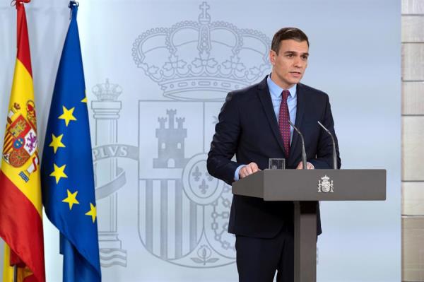 Coronavirus en Panamá: El presidente del Gobierno, Pedro Sánchez, en su comparecencia en La Moncloa, informó que optó por una medida más drástica a fin de dotarse de medios especiales ante una situación excepcional. FOTO/EFE