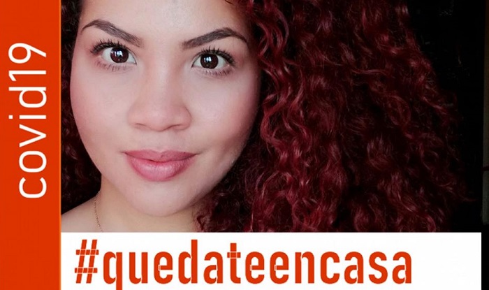 Alejandra González presenta esta imagen en su perfil de Facebook, apoyando la medida #quedateencasa.