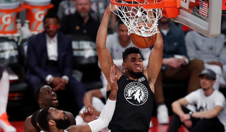 Karl-Anthony Towns, jugador de los Timberwolves de Minnesota. Foto EFE