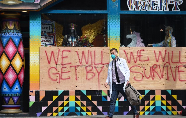 En San Francisco y más allá, el coronavirus podría crear un punto de inflexión en cómo trabaja y vive la gente. Foto / Josh Edelson/Agence France-Presse — Getty Images.