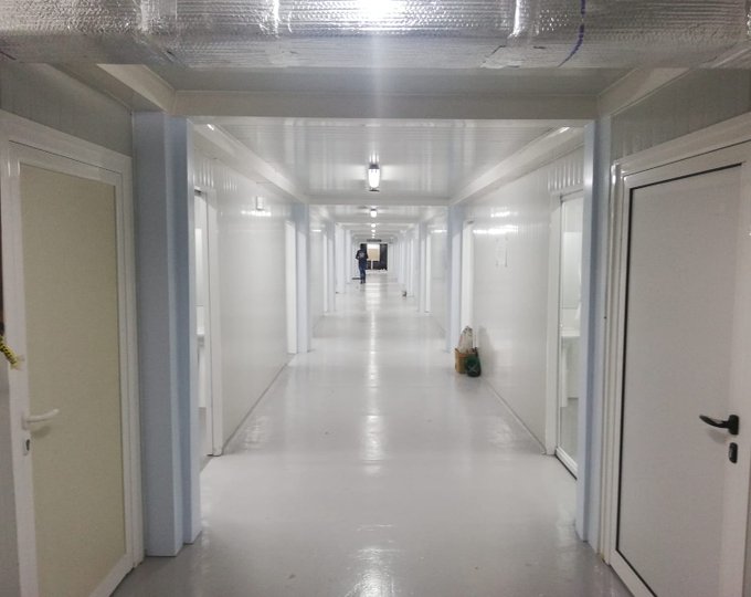 El hospital modular estará dotado de 100 camas para la Unidad de Cuidados Intensivos y semi intensivos. Foto: MOP