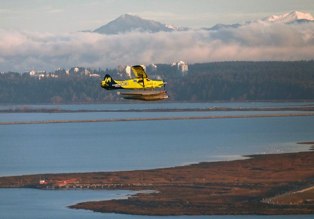 Un De Havilland Beaver en un vuelo de prueba con un motor a baterías. Foto / Harbour Air.