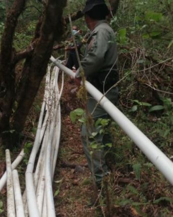 Los tubos ubicados en el sector de Los Llanos en el corregimiento de Paso Ancho en el distrito de Tierras Altas, oscilaban entre 2.0 y 2.5 pulgadas de diámetro.