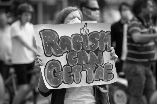 Una de las múltiples protestas antirracismo. ¡No Puedo Respirar!, ¡I can't breathe!, es el grito universal contra el racismo y los racistas. Foto: EFE.