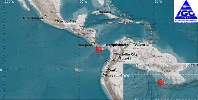 El sismo tuvo réplicas en la provincia de Chiriquí y en las provincias centrales.