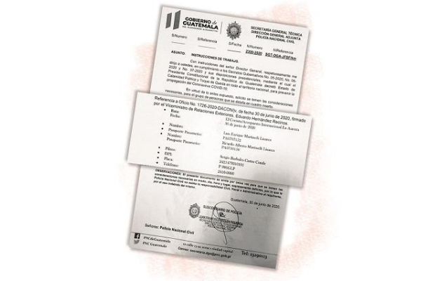 La certificación hace referencia a que la entrada a Guatemala había sido avalada por el viceministro de Relaciones Exteriores, Eduardo Hernández Recinos. La certificación hace referencia a que la entrada a Guatemala había sido avalada por el viceministro de Relaciones Exteriores, Eduardo Hernández Recinos.