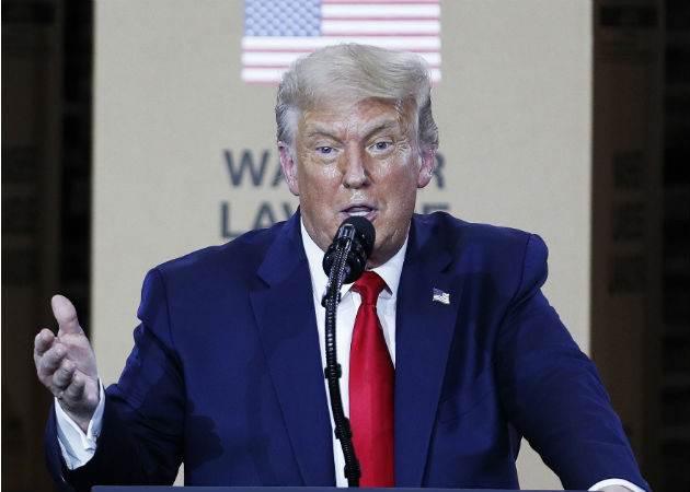 Vista del presidente Trump, en una pantalla con una publicación de la aplicación de TikTok, el 3 de agosto de 2020 en Shanghai (China). Fotos: EFE.