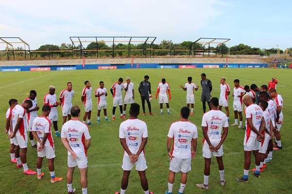 Jugadores del seleccionado panameño en la 'burbuja'. Foto:Fepafut
