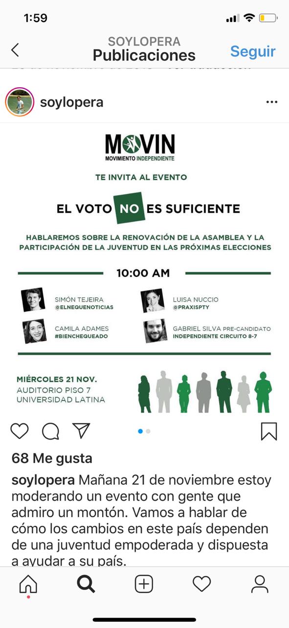 Daniel Lopera De La Torre, parte del equipo de Foco reconoce que es activista y afín a Movin.