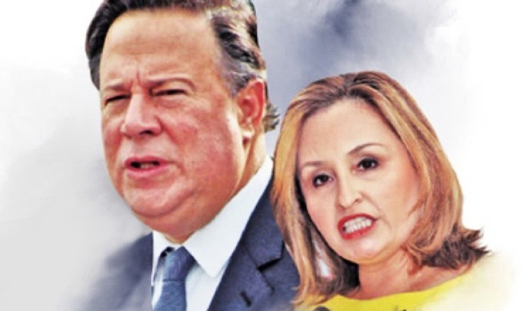 El expresidente Juan Carlos Varela junto a la exprocuradora general de la Nación, Kenia Porcell.