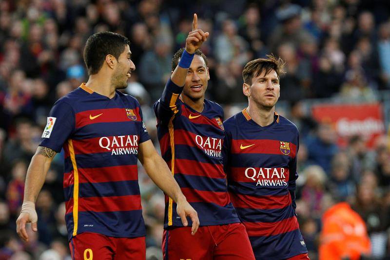 Suárez, Neymar y Messi. Foto:EFE