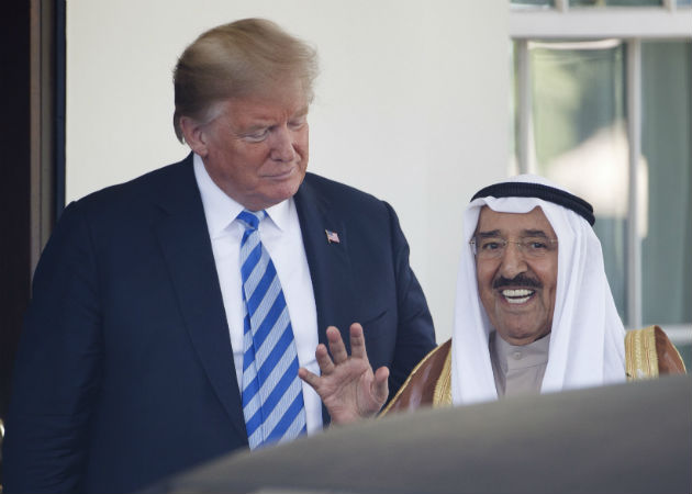Imagen archivo de un encuentro del fallecido emir de Kuwait con el presidente Trump en la Casa Blanca en septiembre de 2020. Fotos: EFE.