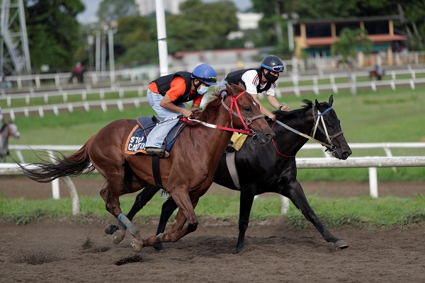 Jinetes cabalgan en el Hipódromo Presidente Remón. Foto:EFE