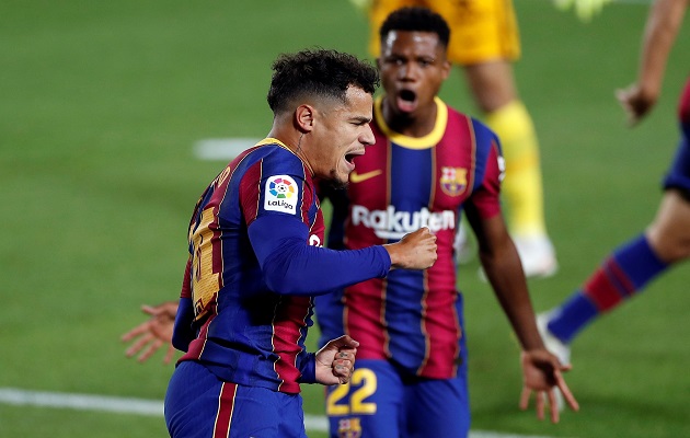 Coutinho marcó por el Barcelona.