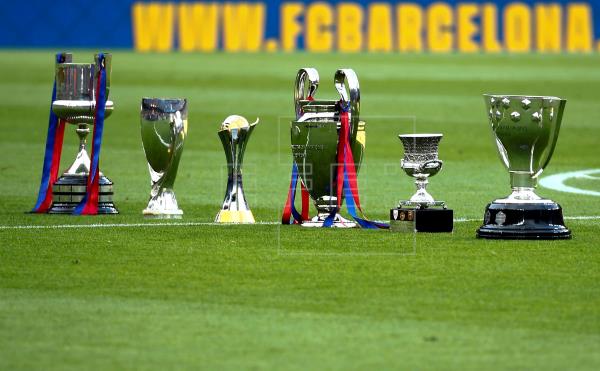 Algunos trofeos del Barcelona. Foto:EFE