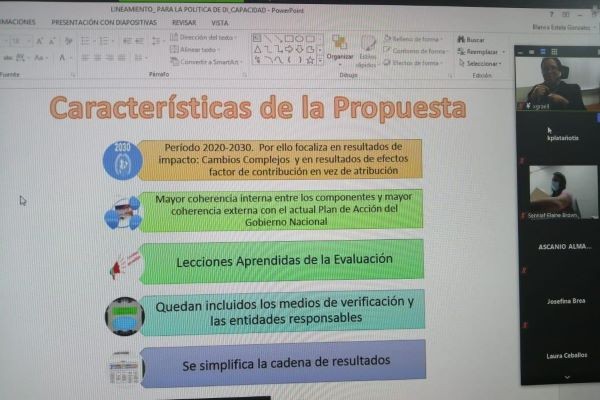 La presentación del borrador del documento se hizo a los miembros de las comisiones del Consejo Consultivo de Discapacidad, (Conadis).