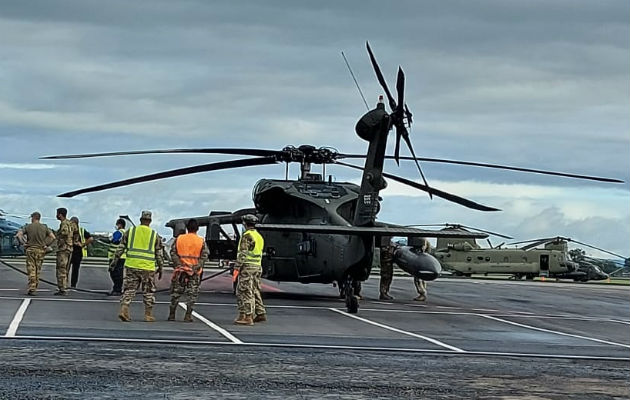 Los helicópteros estadounidenses salen desde el aeropuerto internacional de David. Foto: Mayra Madrid Los helicópteros estadounidenses salen desde el aeropuerto internacional de David. Foto: Mayra Madrid