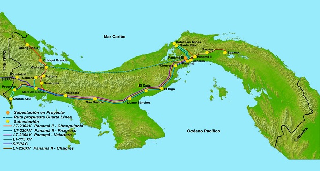 En sus extremos se construirán dos subestaciones, una en la provincia de Bocas del Toro denominada Subestación Chiriquí Grande y una en la provincia de Panamá, nombrada Subestación Panamá III.