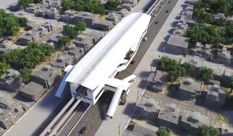 Perspectiva de lo que será una estación de la Línea 3 del metro.