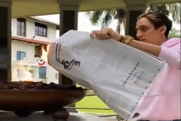 Momento de la grabación del video.