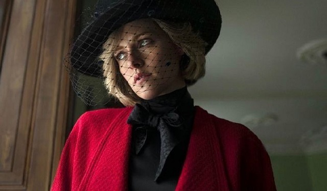 Esta es la primera foto de Kristen Stewart como Lady Di en 'Spencer'.  Foto: Redes Sociales