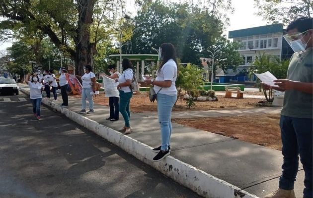 Protestaron en el Parque Libertador de La Chorrera.