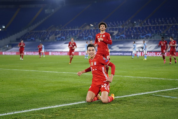 Musiala se convirtió en el jugador mas joven en marcar gol en la historia del Bayern en la Champions. Foto: @FCBayern