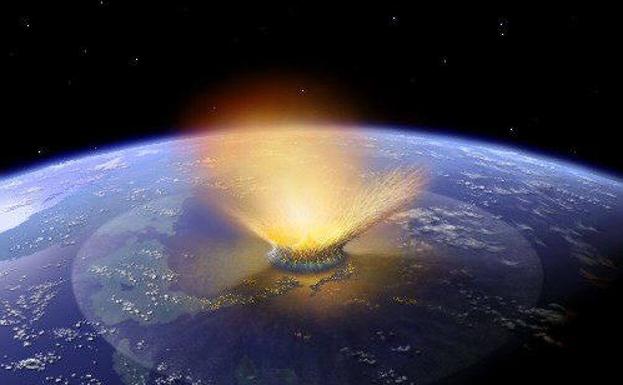 Recreación del impacto de un asteroide sobre la superficie de la Tierra. Foto: EFE