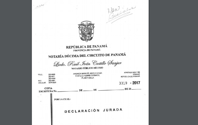 Declaración jurada. 