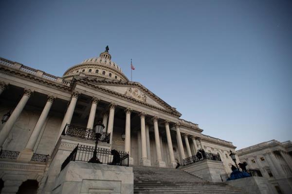 Una vista del frente este del Capitolio de los Estados Unidos.