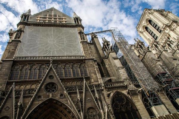 Obras que se realizan en la catedral de Notre Dame.