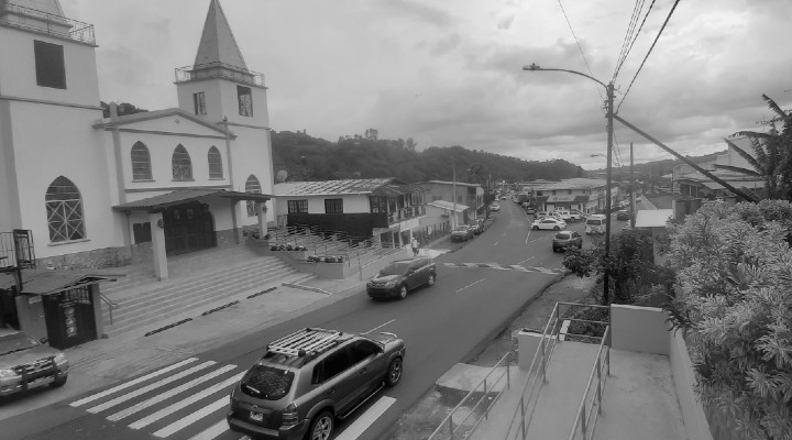 Vista del casco urbano de Boquete, desde la explanada de la Iglesia de San Juan Bautista, marzo 2021. Foto: Cortesía del autor. 