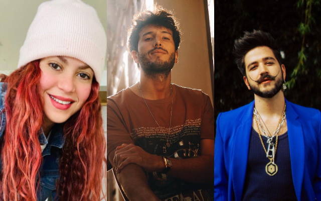 Shakira, Sebastián Yatra y Camilo. Fotos: Instagram