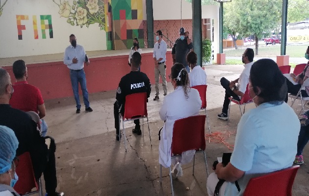 Se realizó un recorrido por las instalaciones de la Feria Internacional de Azuero para determinar la distribución de las áreas de vacunación. Foto: Thays Domínguez 