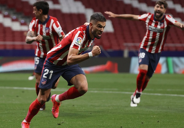Yannick Carrasco (21) marcó el primer gol del Atlético de Madrid. Foto: EFE