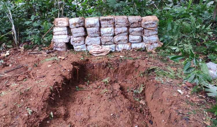 Parte de los decomisos han sido  encontrados enterrados en fosas hechas por los narcotraficantes. Foto: Archivo