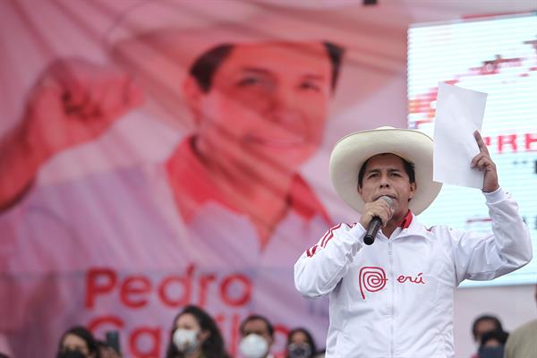 El candidato de Perú Libre, Pedro Castillo.