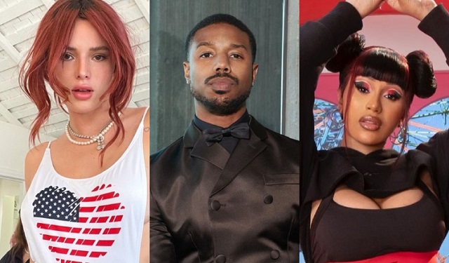 Bella Thorne, Michael B. Jordan y Cardi B. Fotos: Instagram